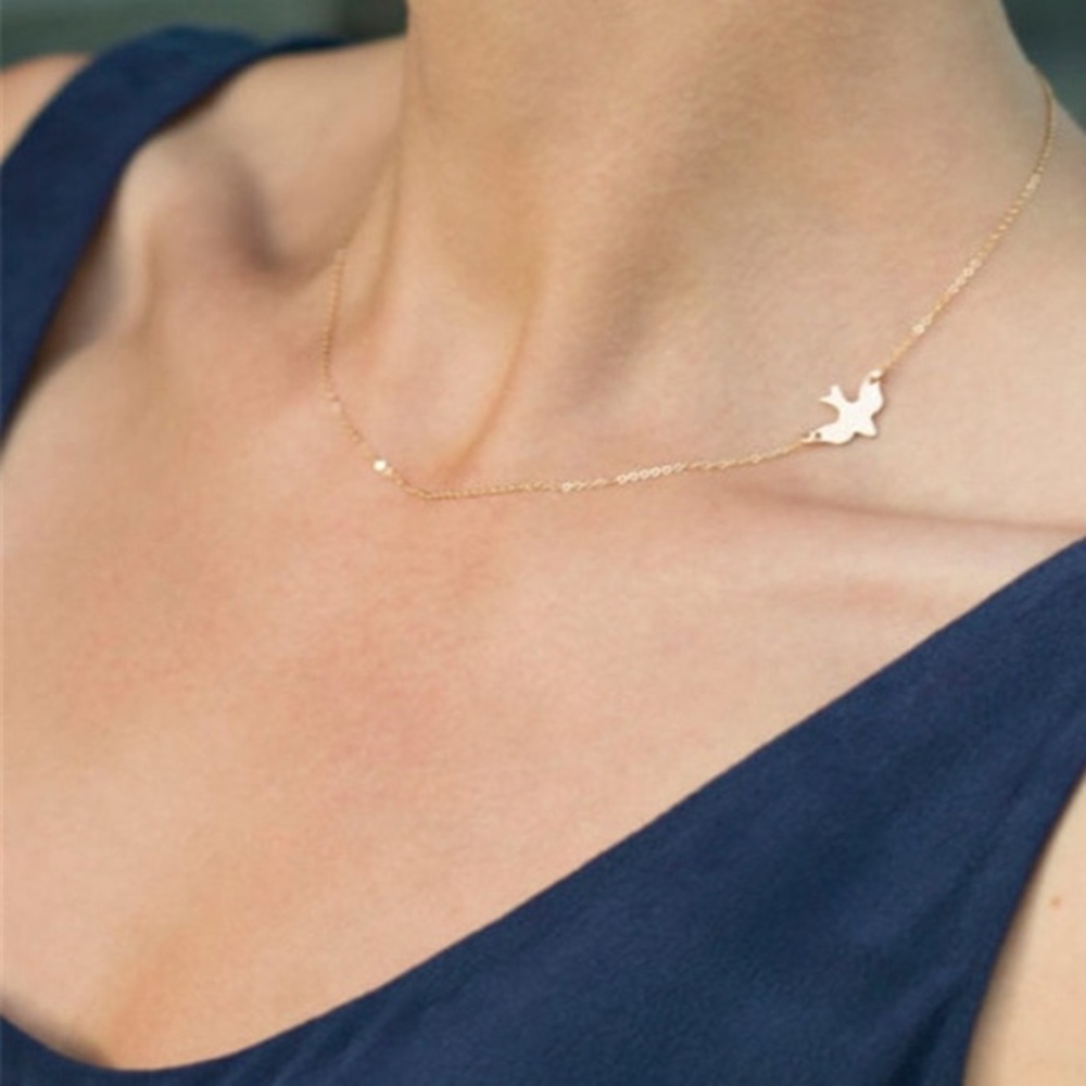NEW Gold Dainty Side Dove Necklace